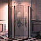 Душевой уголок Huppe Design Victorian 90х90, стекло Frozen Grace, профиль хром