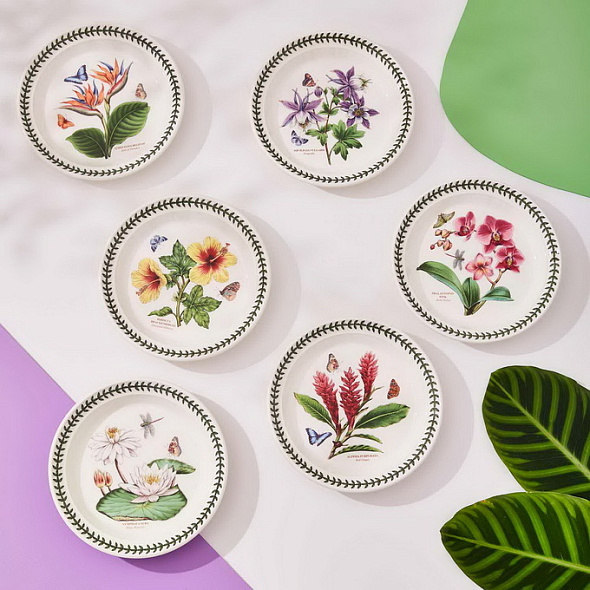Набор тарелок салатных Botanic Garden Exotic 20 см, 6 шт