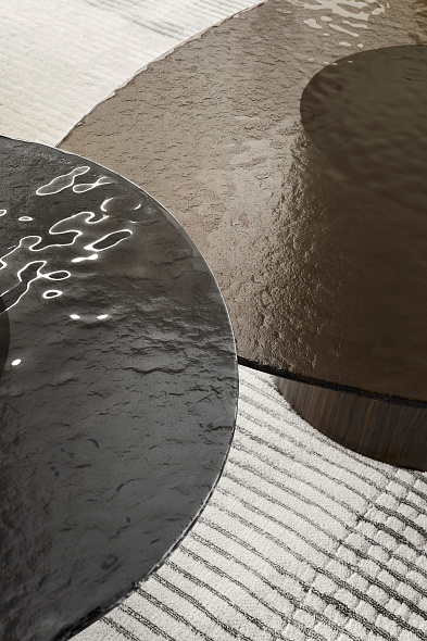 Стол Calligaris Mushroom 110х87, стекло, Smoke / Bronze