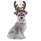 Новогодняя игрушка "Шнауцер с рожками" 10,2 см