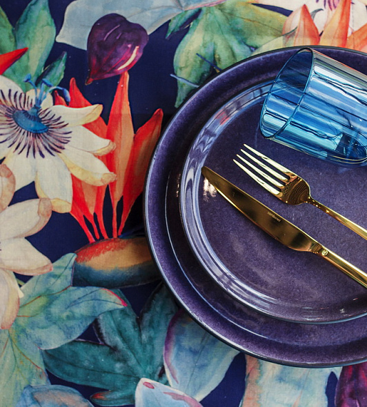 Тарелка салатная Bitz 21 см, черная/фиолетовая