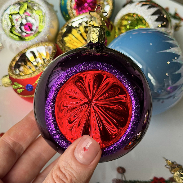 Елочный шар "Королевская фиалка" 8 см