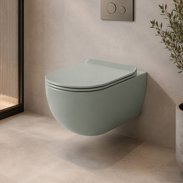 Унитаз подвесной Flaminia Goclean App, 36x54, Verde Giada