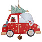Елочная игрушка "Слон в машине" 7х8 см