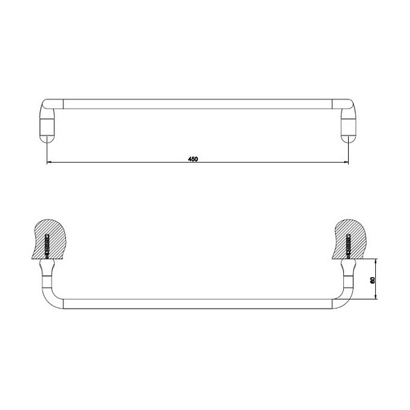 Полотенцедержатель Gessi Goccia 38100.031, 45 см, хром
