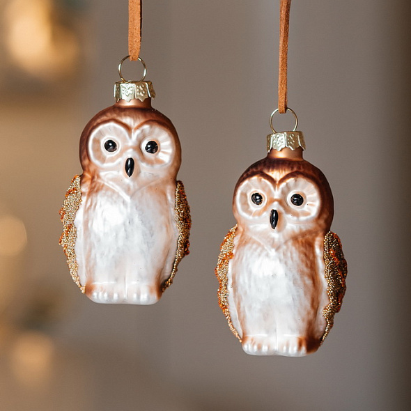 Елочная игрушка "Сова" 8 см