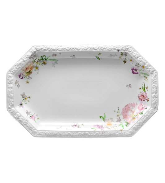 Блюдо сервировочное овальное Maria Pink Rose 38 см