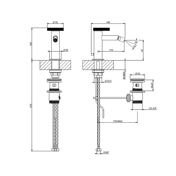 Смеситель для биде Gessi Anello 63307.031, хром