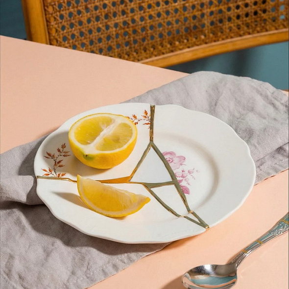 Тарелка салатная Kintsugi 21 см, декор 1