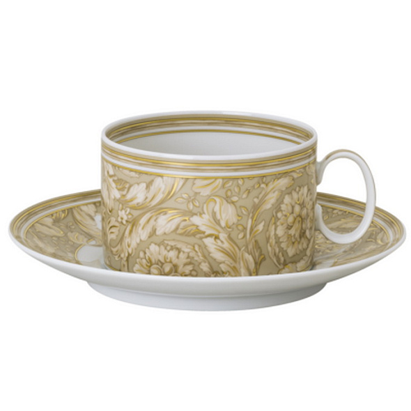 Чашка чайная с блюдцем Versace Barocco Beige 200 мл 