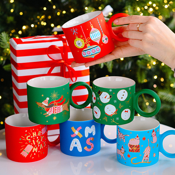 Кружка Xmas 350 мл, синяя