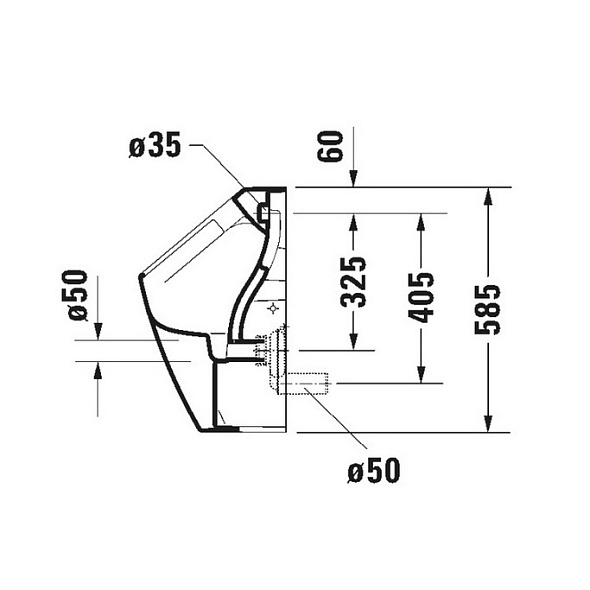 Писсуар Duravit ME by Starck 35х30, 2809300000, белый