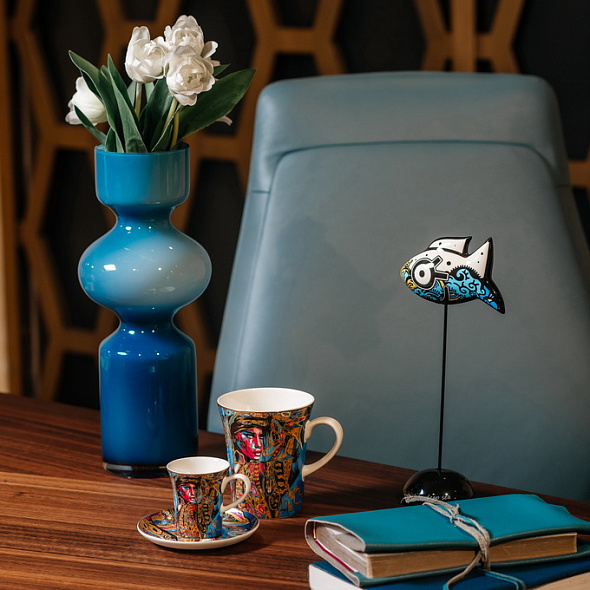 Ваза Wetube 35 см, синяя