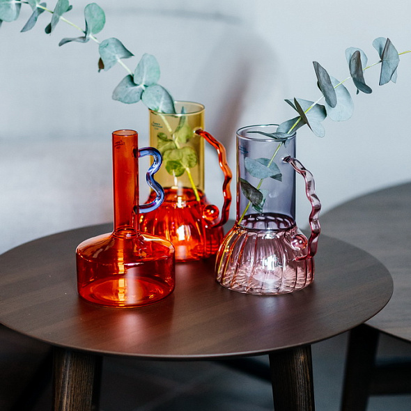 Ваза Glass Design Art 19 см, сиреневая