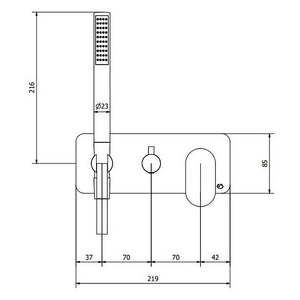 Внешняя часть iB Rubinetti YesPlease EYP313CC_22 смесителя для душа, хром