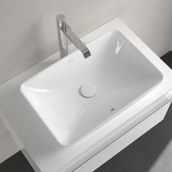 Раковина накладная Villeroy & Boch Venticello 55х36, CeramicPlus, 411355R1