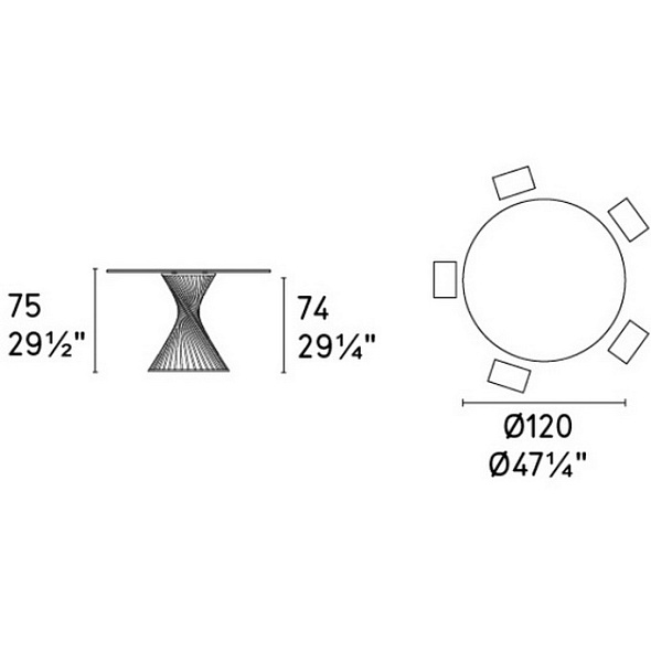 Стол Calligaris Vortex, 120х120, Smoke Grey