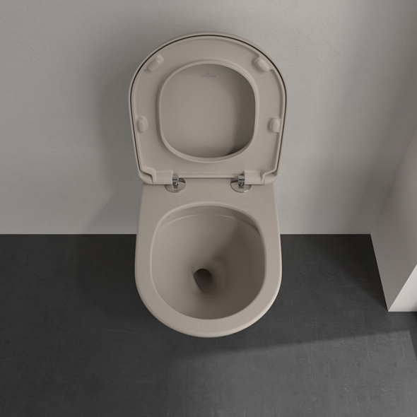 Унитаз Villeroy & Boch Antao 56х37, CeramicPlus, TwistFlush, с сиденьем, Almond