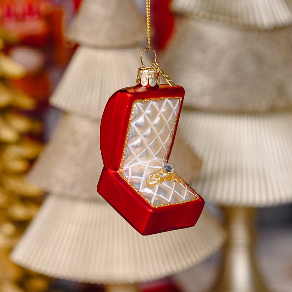 Елочная игрушка "Помолвочное кольцо" 9 см