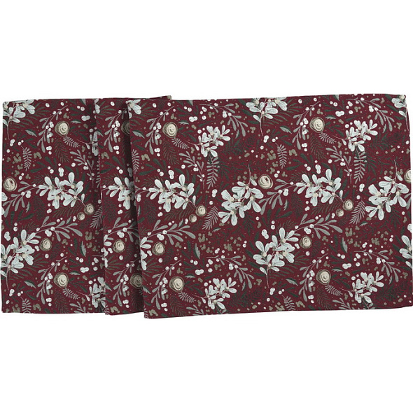 Скатерть-дорожка Xmas Bloom 50х140 см, цвет бургунди