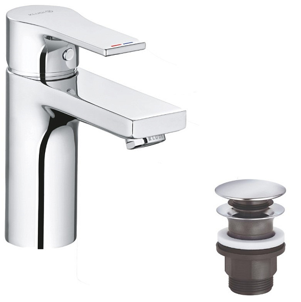 Смеситель для раковины Kludi Zenta SL 482980565, с клапаном Click-Clack, хром