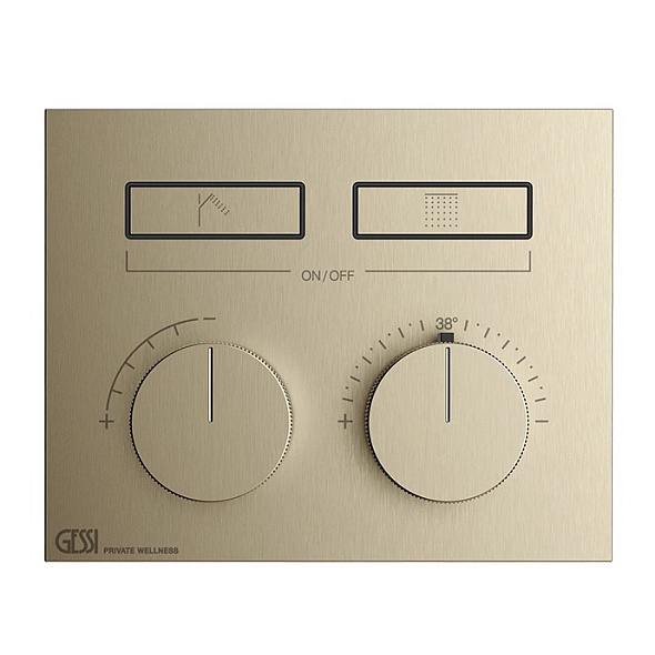 Внешняя часть Gessi HI-FI 63004.149 смесителя термостатического, брашированный никель