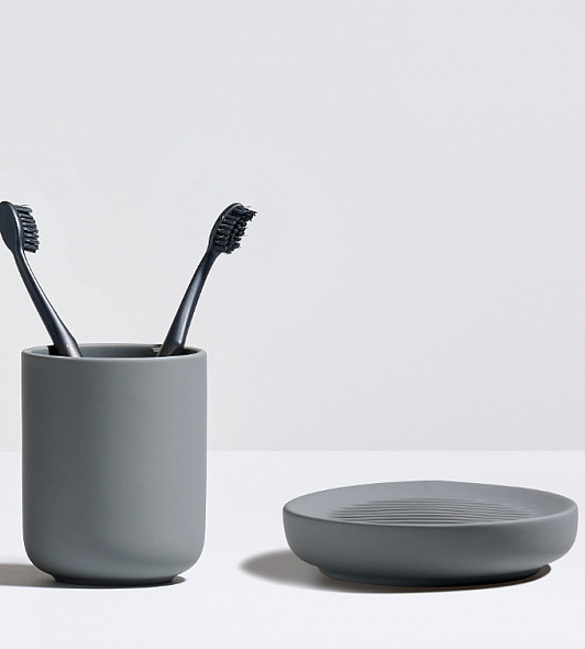 Стакан для зубных щеток Ume Grey 10,3 см
