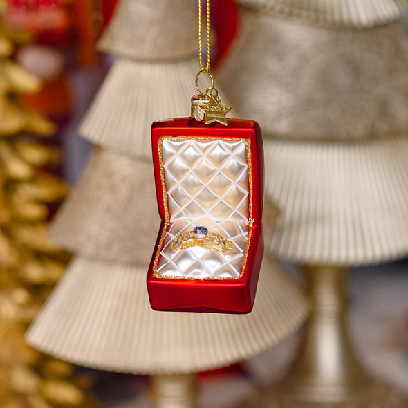 Елочная игрушка "Помолвочное кольцо" 9 см