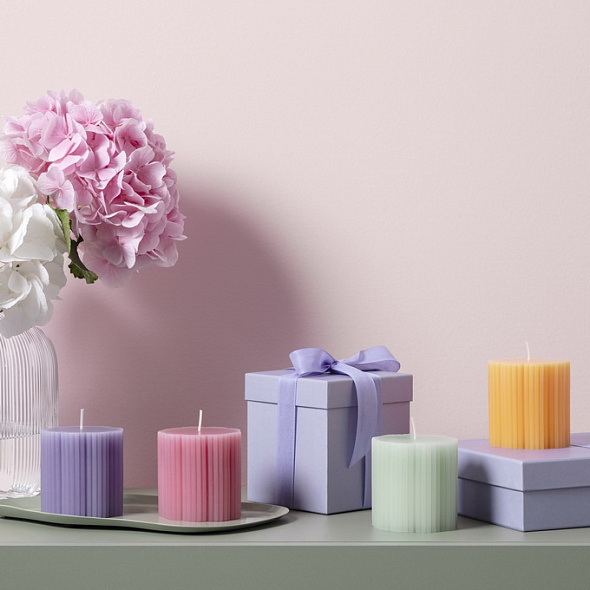 Свеча Fleur Accessoires 7,5 см, желтая