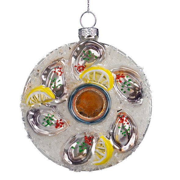 Елочная игрушка "Блюдо с устрицами" 10 см