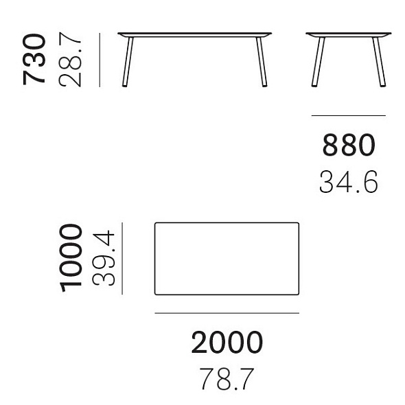 Стол Pedrali Babila 200х100, Outdoor, Beige