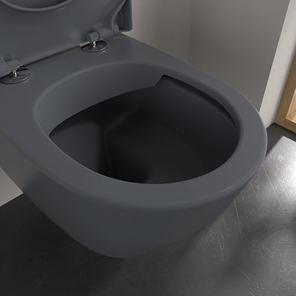 Унитаз подвесной Villeroy & Boch Subway 2.0 56х37 CeramicPlus, с сиденьем, графит