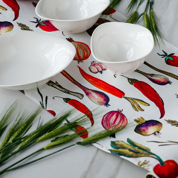 Скатерть-дорожка Textile Ortolana 40х140 см, белая