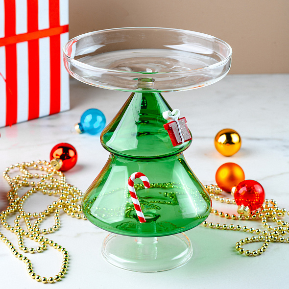 Блюдо на ножке "Рождественская ель" Schiaccianoci 19х14 см