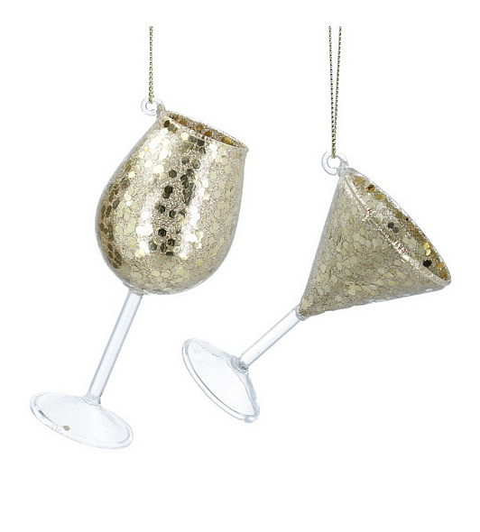 Елочная игрушка "Бокал" 11 см, в ассортименте