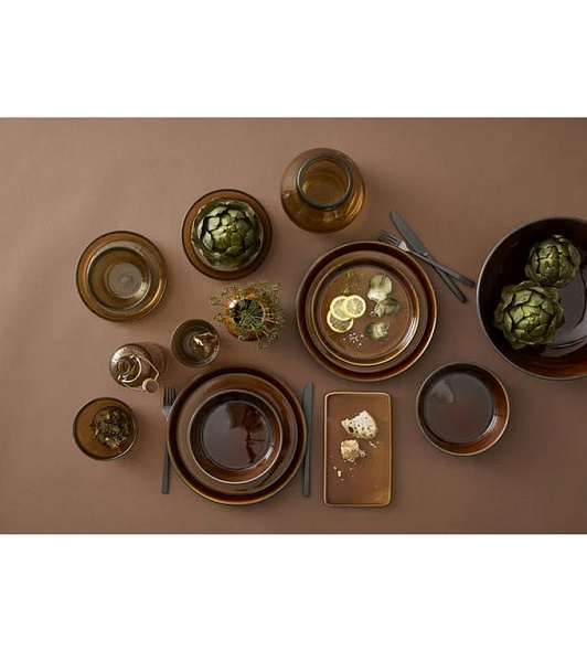 Тарелка столовая Bitz 27 см, черная/янтарная