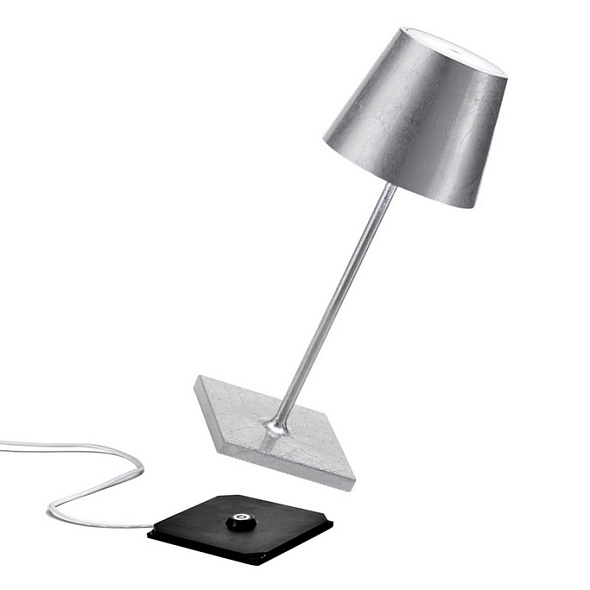 Лампа настольная Zafferano Poldina Pro Mini 30 см, цвет серебро