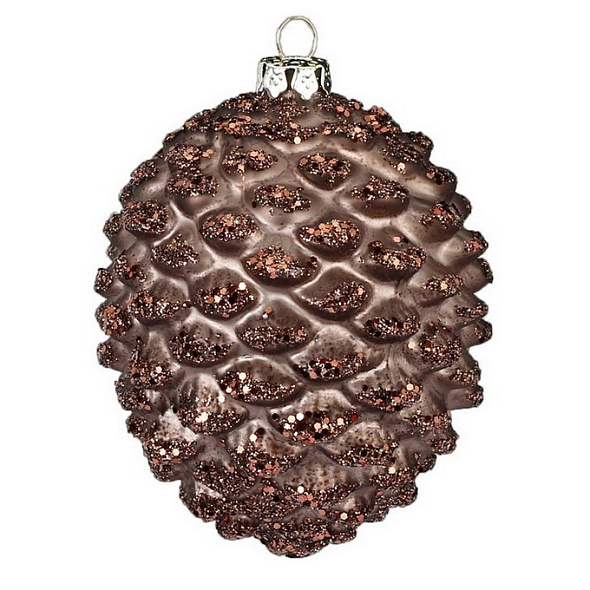 Елочная игрушка "Шишка" 8 см, коричневая