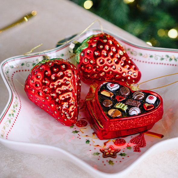 Елочная игрушка "Набор конфет Сердце" 9 см