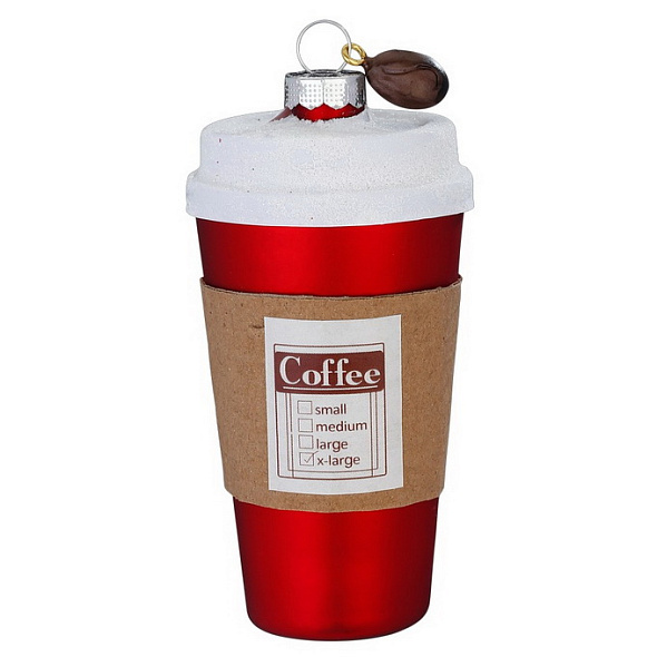 Елочная игрушка "Стакан кофе to go" 10 см