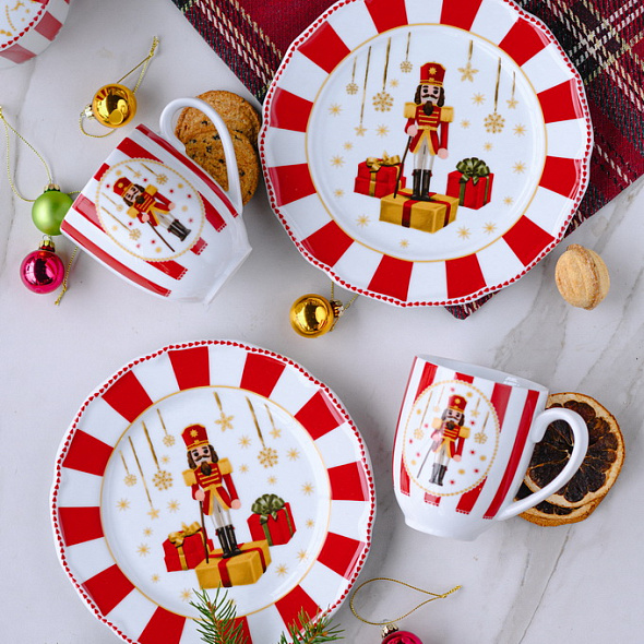 Набор чайный на 2 персоны Christmas Love, 4 предмета, красный