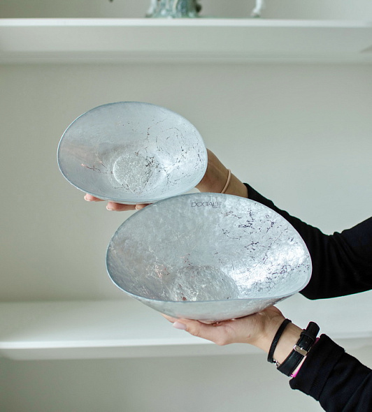Чаша овальная Silver Leaf 25х16 см