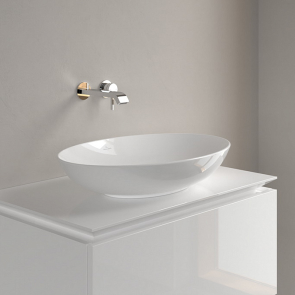 Раковина накладная Villeroy & Boch Loop & Friends 62х42, CeramicPlus, 4A4801R1, из TitanCeram, белая