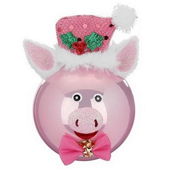 Елочный шар "Свинья" 8 см