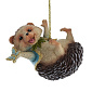 Елочная игрушка "Веселый ежик с бабочкой лежит" 7,6 см