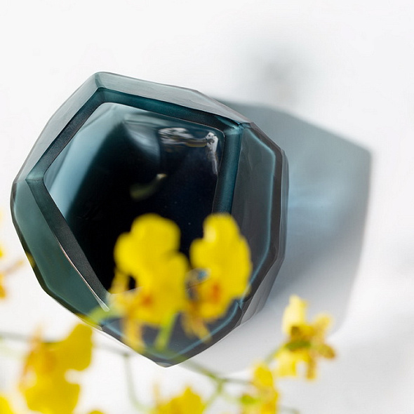 Подсвечник Guaxs Cubistic 9 см, морская волна