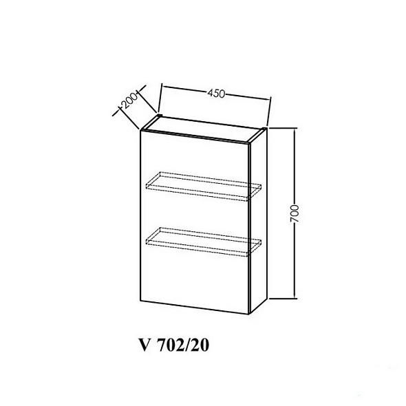 Шкаф подвесной Kolpa-San Vittoria V 702/20 DG, 70х45, темно-серый