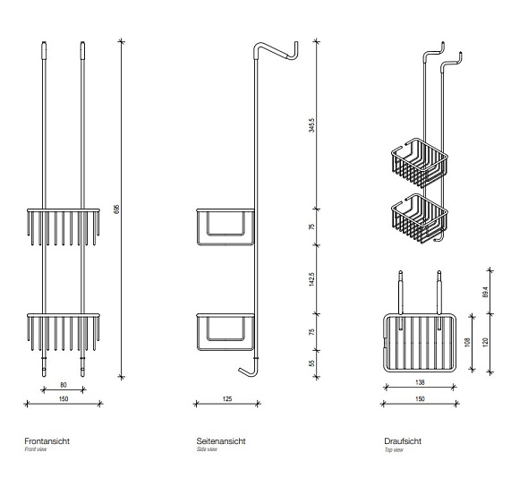 Полка для душа Decor Walther Basic 0705000, хром