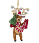 Новогодняя игрушка "Олень в красном шарфе" 11 см