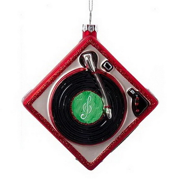 Елочная игрушка "Проигрыватель" 10,4 см, красная